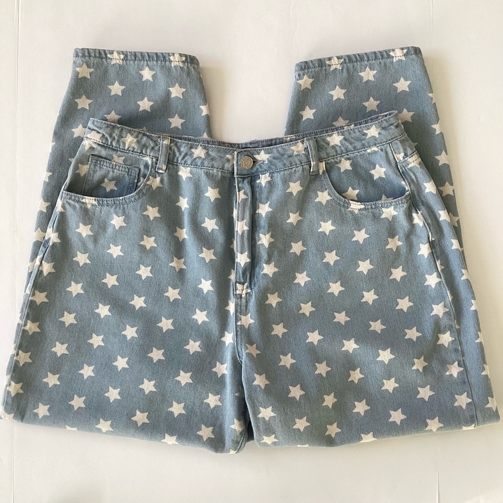 Missguided Womens High Rise Star Jeans Size 12
